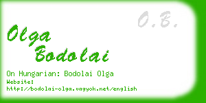 olga bodolai business card